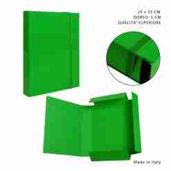 Pryma Cartella 3/L Elast.Piatto D5 25x35cm Verde