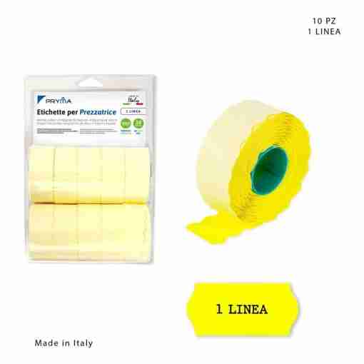 Pryma Etich.Ades. Prezzo 1linea 26x12mm 10rt Giall