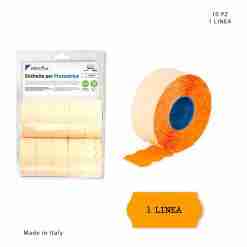 Pryma Etich.Ades. Prezzo 1linea 26x12mm 10rt Aranc