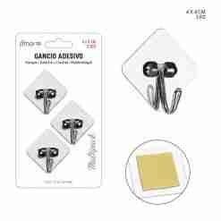 Dimorae Gancio Ades. Acciaio 4x4cm 3pz
