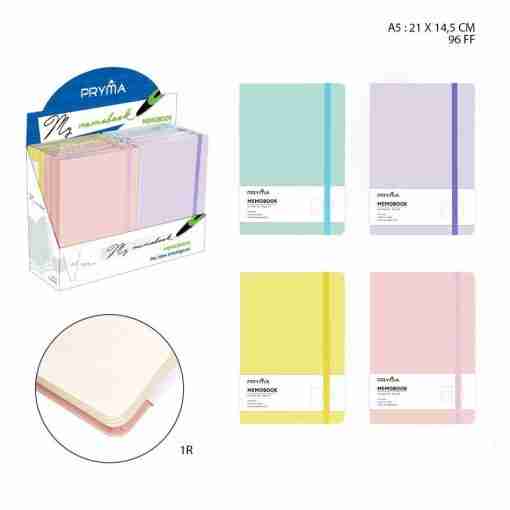 Pryma Memobook C/Rigida A5 96ff 1r Macarons