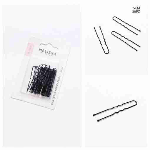 Melissa Mollette Capelli 5cm 30pz Nero