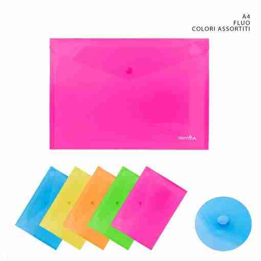 Pryma Busta C/Bottone A4 Fluo