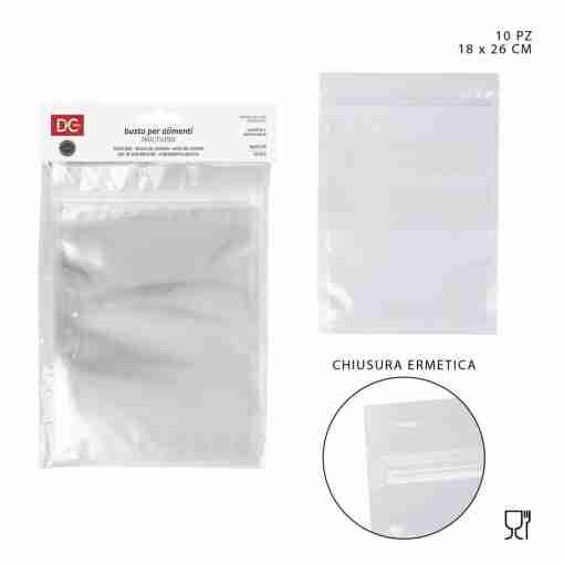 Dc Casa Busta Alimenti C/Ermetica 18x26cm 10pz