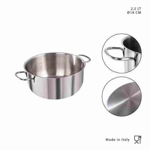 Dc Casa Casser.Alta Acciaio 2man. 2.2l D.18cm