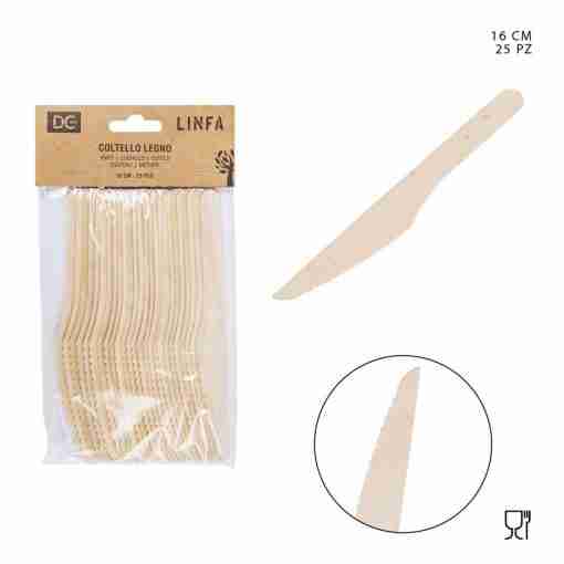 Dc Casa Coltello Legno Monouso 16cm 25pz