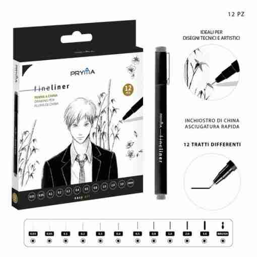 Pryma Fineliner Set 12pz
