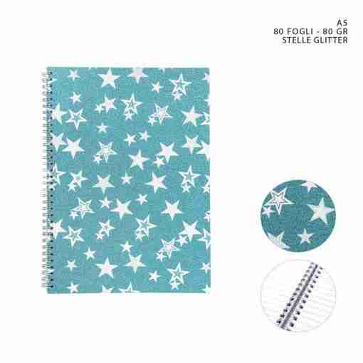 Pryma L/Glitter Quaderno A5 80ff 80g Stelle