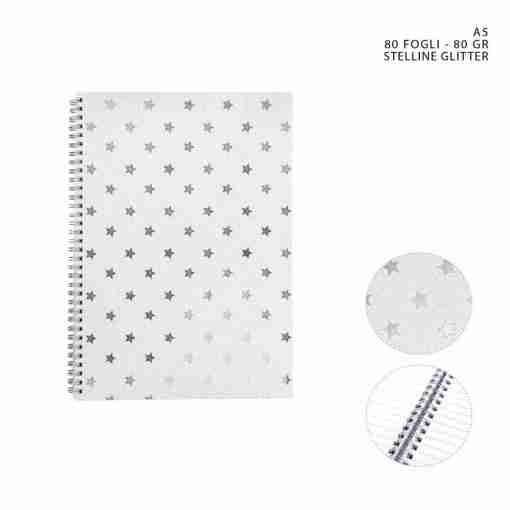 Pryma L/Glitter Quaderno A5 80ff 80g Stelline