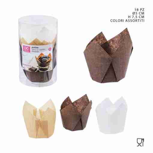 Dc Casa Pirottino Muffin Tulipano D5xh7.5cm 18pz