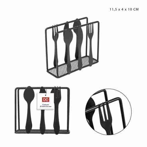 Dc Casa P/Tovaglioli 11.5x4x10cm Nero