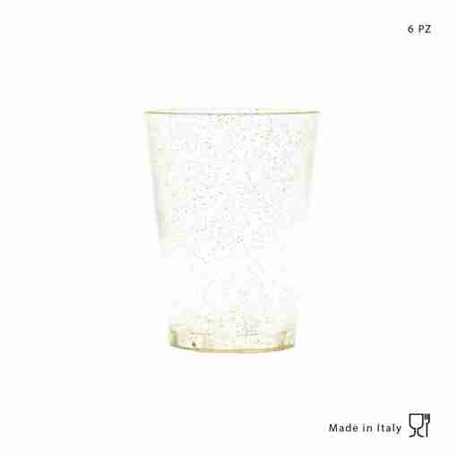 Dc Casa Bicchiere Acqua Plast. 6pz Glitter Oro