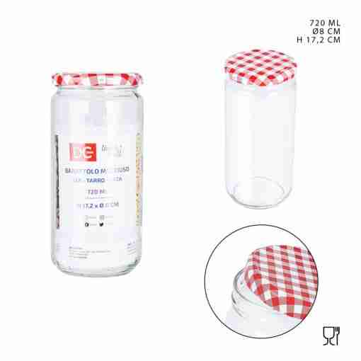 Dc Casa Barattolo Vetro C/Cop. 720ml D8xh17.2cm