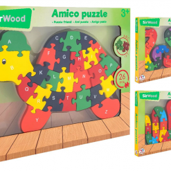 Puzzle Legno 26pz Lettere/Numeri 3ass