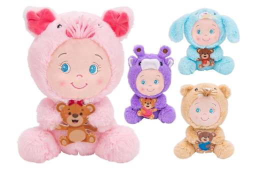 Peluche Baby Cm23 C/Tutina Animale 4 Ass.