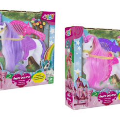 Cavallo Amico Unicorno Floccato 12 Cm 2 Col C/Acc