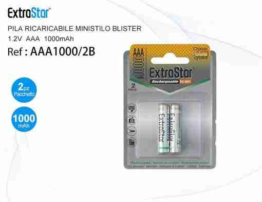 Pila Ricaricabile Ministilo Blister 2un Aaa1000