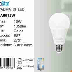 Lampadina Led E27 13w 1350lm Luce Fredda