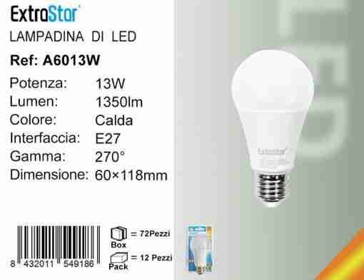Lampadina Led E27 13w 1350lm Luce Fredda