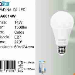 Lampadina Led E27 14w 1500lm Luce Calda