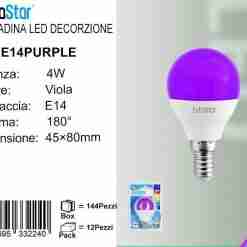 Lampadina Led E14 4w Luce Viola