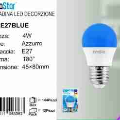 Lampadina Led E27 4w Luce Blu