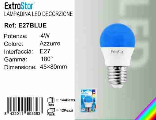 Lampadina Led E27 4w Luce Blu