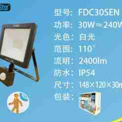 Faro A Led Con Sensore 30w 2400lm 6500k
