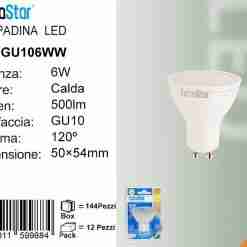 Lampadina Led Gu10 6w Luce Fredda