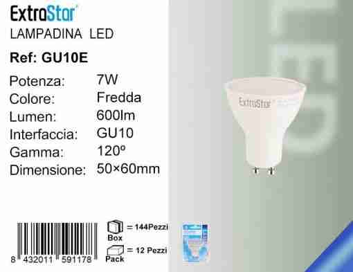 Lampadina Led Gu10 7w 600lm 6500k