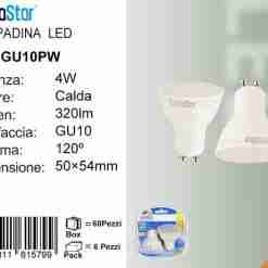 Lampadina Led Gu10 24smd 4w Luce Calda  2un