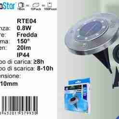 Faretto Solare Da Terra A Led 0.8w 20lm 6500k