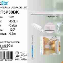 Plafoniera A Lampade Led 30cm 5w 450lm 3000k