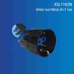 Adattatore Spina 16a 1presa 2p+T/Schuko Nero