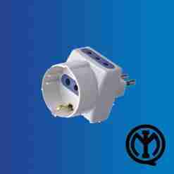 Adattatore 10a 2 Prese 10a+1 Schuko