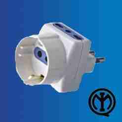Adattatore 16a 2 Prese 10/16a Bipasso+1 Presa 10a Schuko