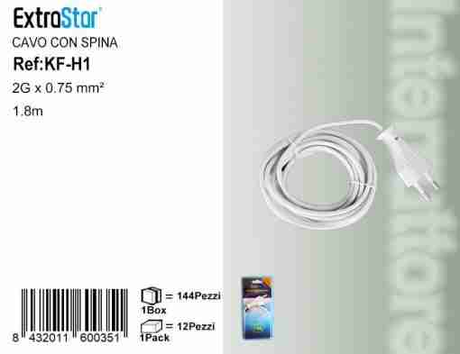 Cavo Con Spina 1.8m 2*0.75mm