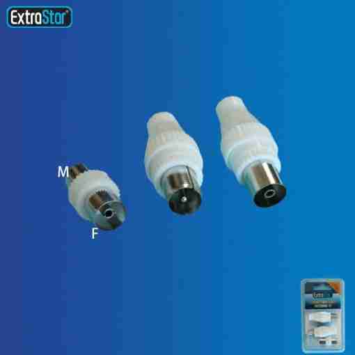 Connettore Cavo Tv M/M H/H Blister  2pz