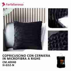 Copricuscino 1pz 40*40cm H-G52 Nero