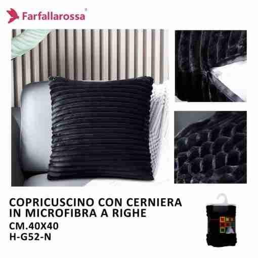 Copricuscino 1pz 40*40cm H-G52 Nero