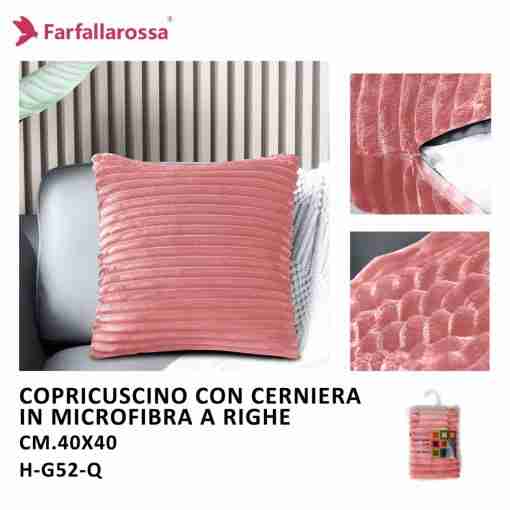 Copricuscino 1pz 40*40cm H-G52 Rosa