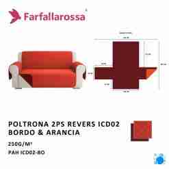 Copridivano 2ps Revers Icd02 Bordo-Arancio