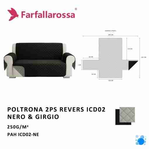 Copridivano 2ps Revers Icd02 Nero-Grigio