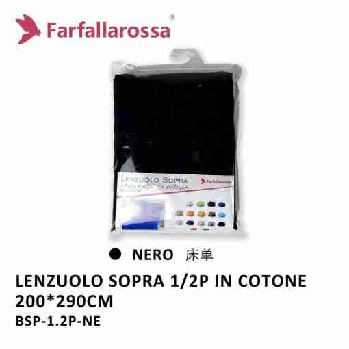 Farfallarossa Lenzuolo Sopra 1-1/2p Nero