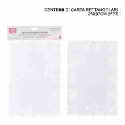 Dc Casa Centrino Carta Rett. 25x37cm 25pz Bianco