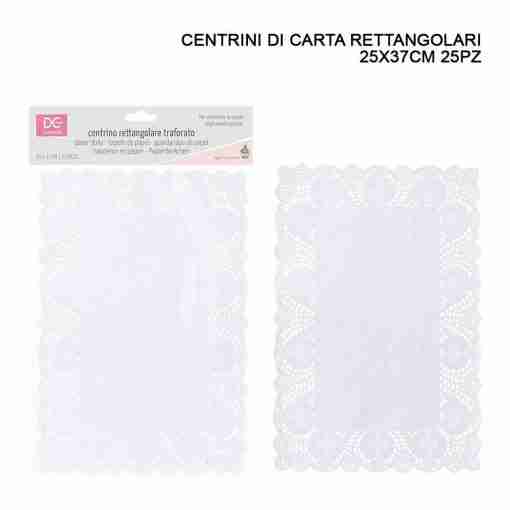 Dc Casa Centrino Carta Rett. 25x37cm 25pz Bianco