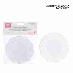 Dc Casa Centrino Carta Tondo 14cm 50pz Bianco