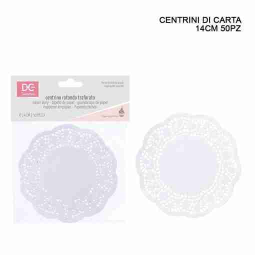 Dc Casa Centrino Carta Tondo 14cm 50pz Bianco