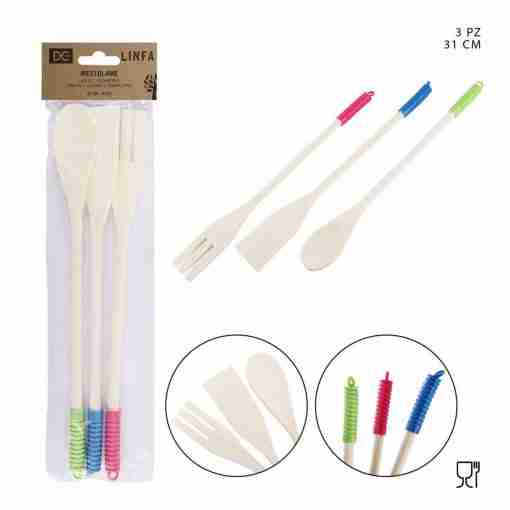 Dc Casa Mestolame Legno Bianco 31cm 3pz