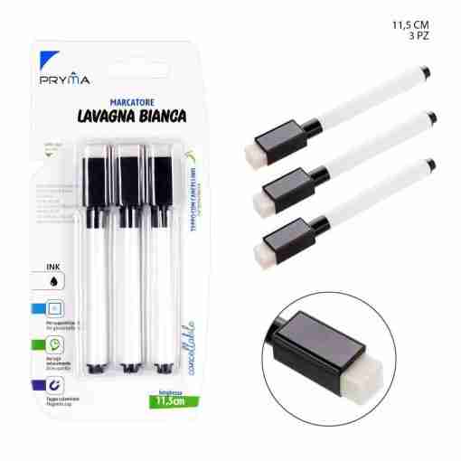 Pryma Marcatore Lavagna Bianca 3pz Nero Bl.
